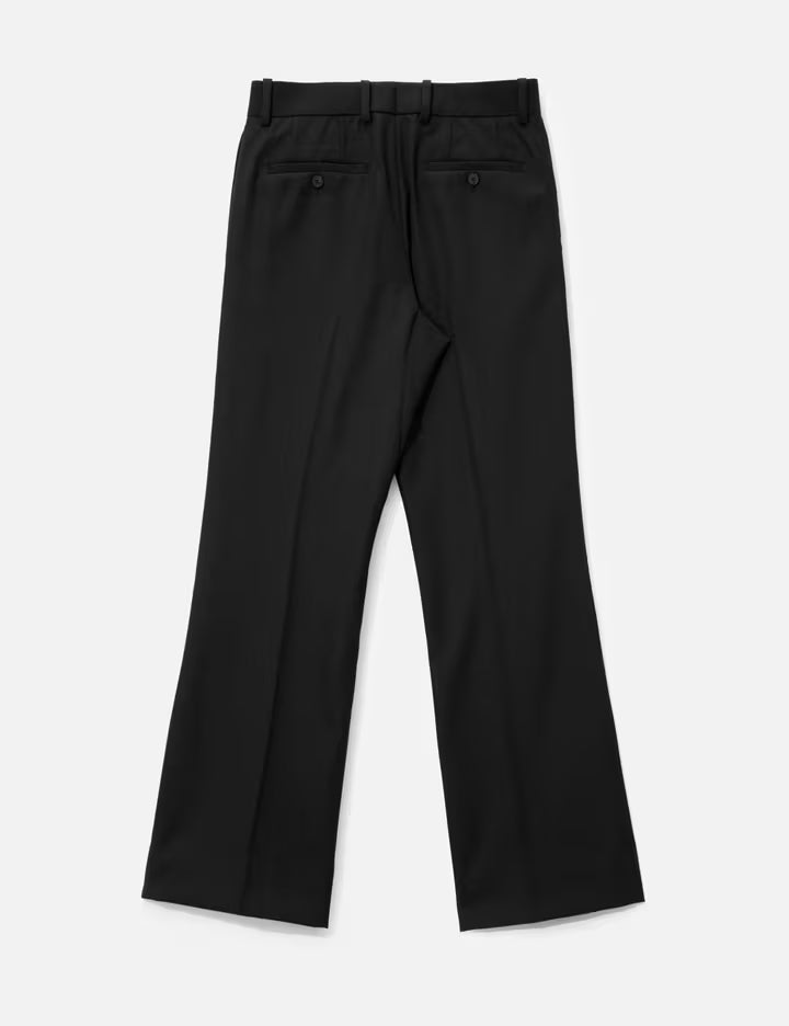 Black Semi-Wide Wool Pants