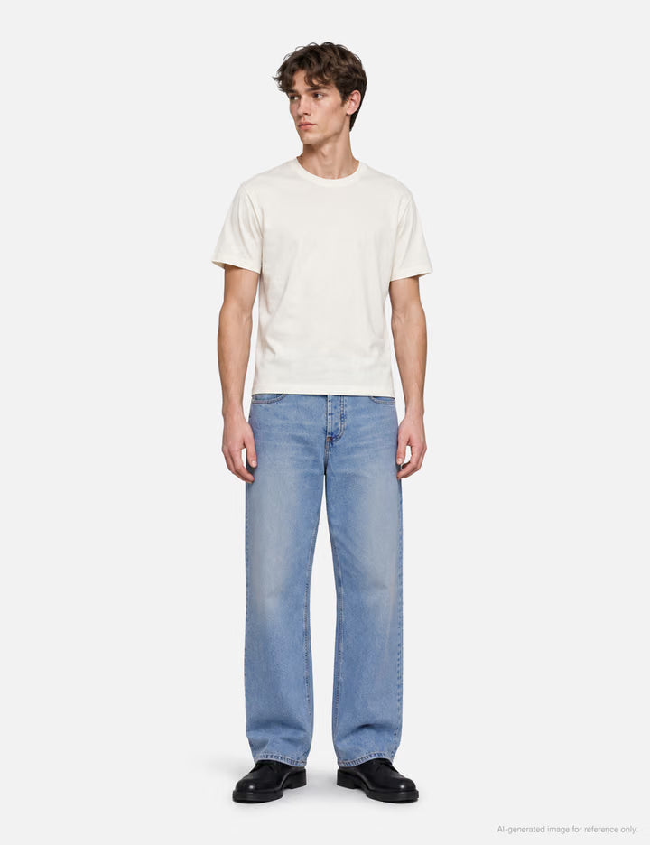 Blue Baggy-Fit Cotton Jeans