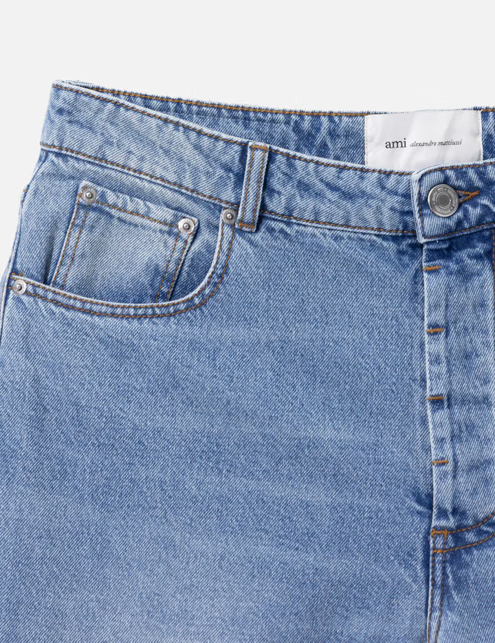 Blue Baggy-Fit Cotton Jeans