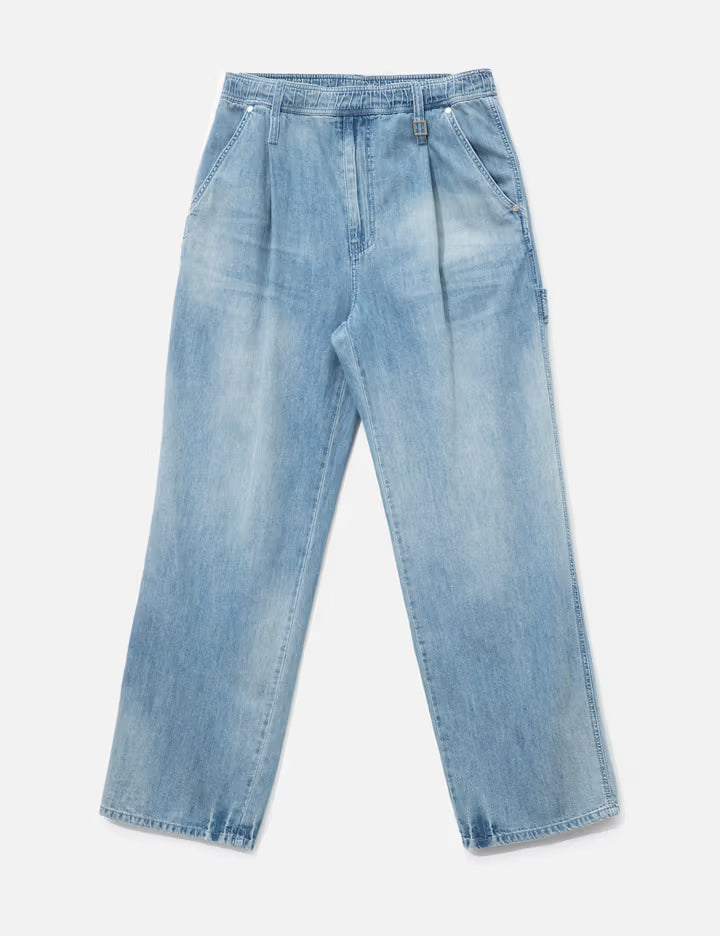 Blue Lightweight Banding Denim Pants