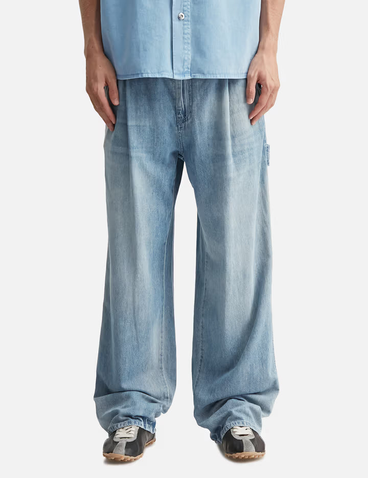 Blue Lightweight Banding Denim Pants