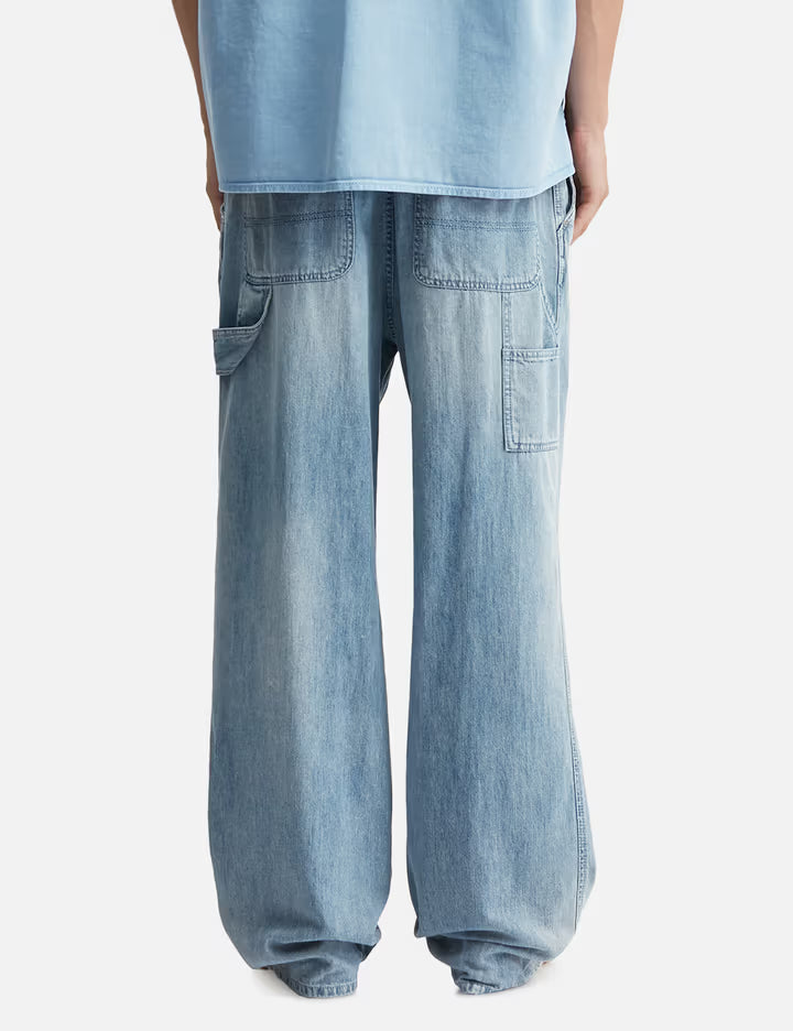 Blue Lightweight Banding Denim Pants
