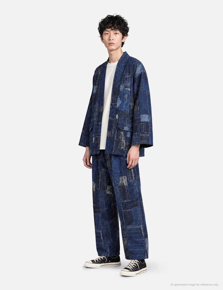 Boro Jacquard Wide Pants Rinse