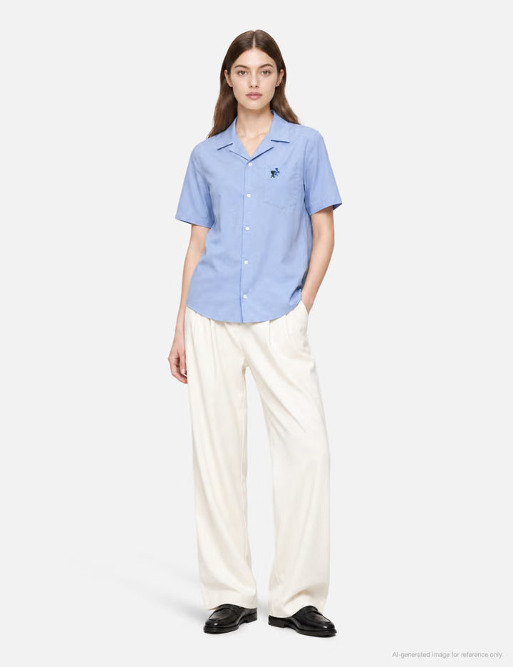 Boxy Cotton Short-Sleeve Shirt With Ami De Coeur Tulip
