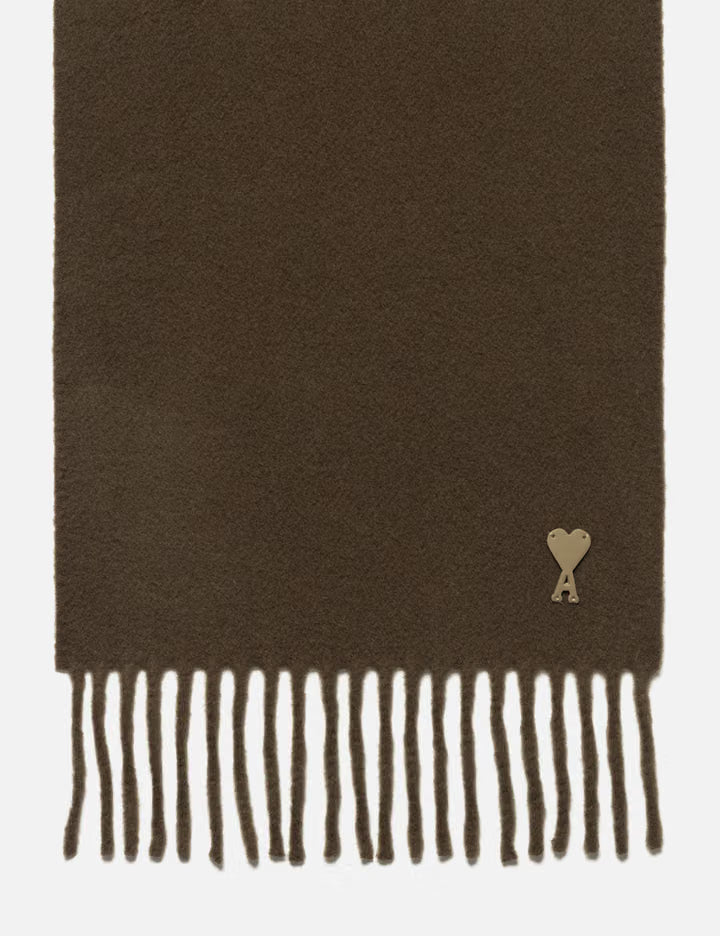 Brown Wool Scarf With Ami De Coeur Patch