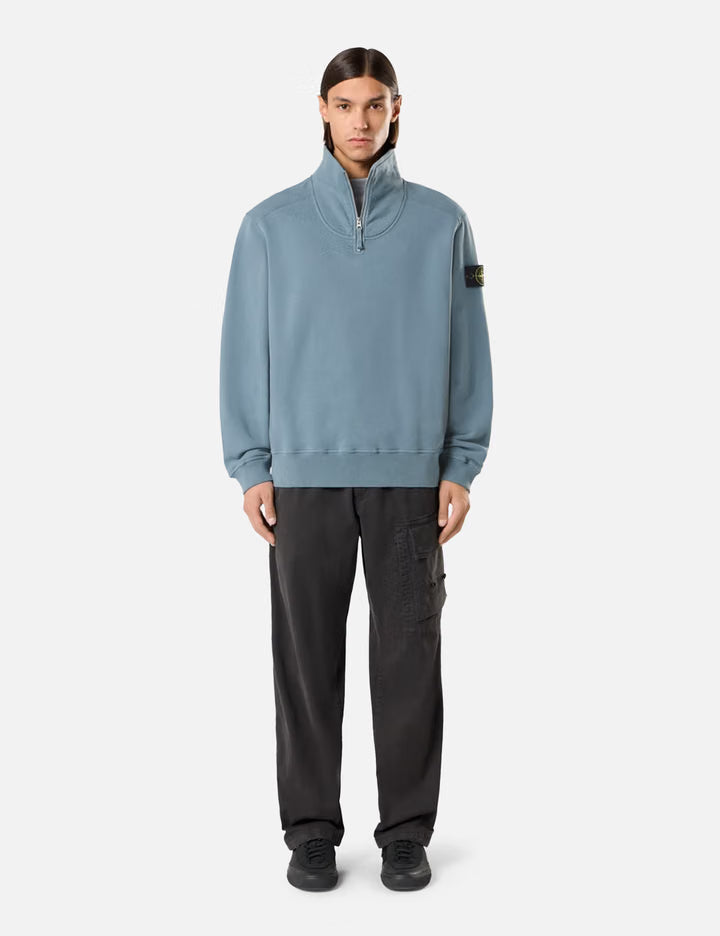 Brushed Organic Cotton Fleece Comfort-Fit Half-Zip Sweatshirt