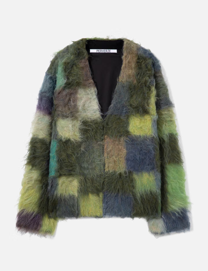 Brushed Jacquard Knit Cardigan