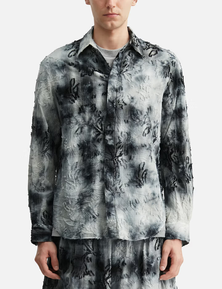 Tie-Dye Check Regular Shirt