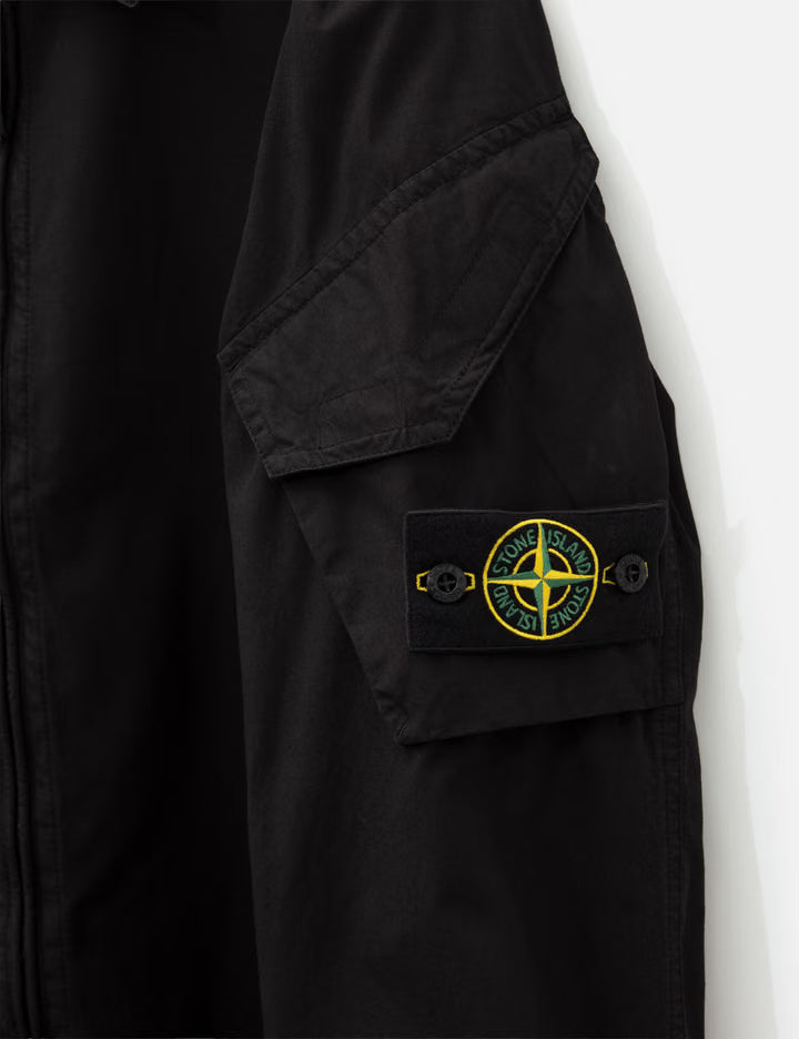 Canvas Weave Arm Pocket Zip-Up Shirt