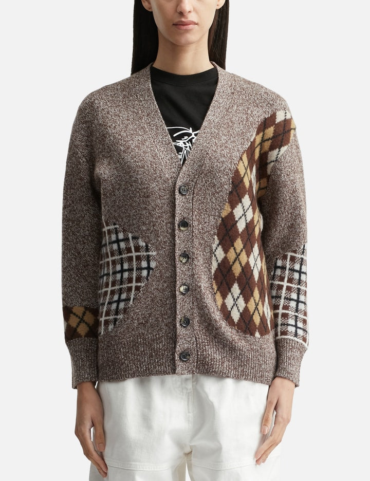 Argyle & Check Mix Cardigan