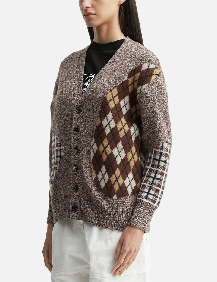 Argyle & Check Mix Cardigan