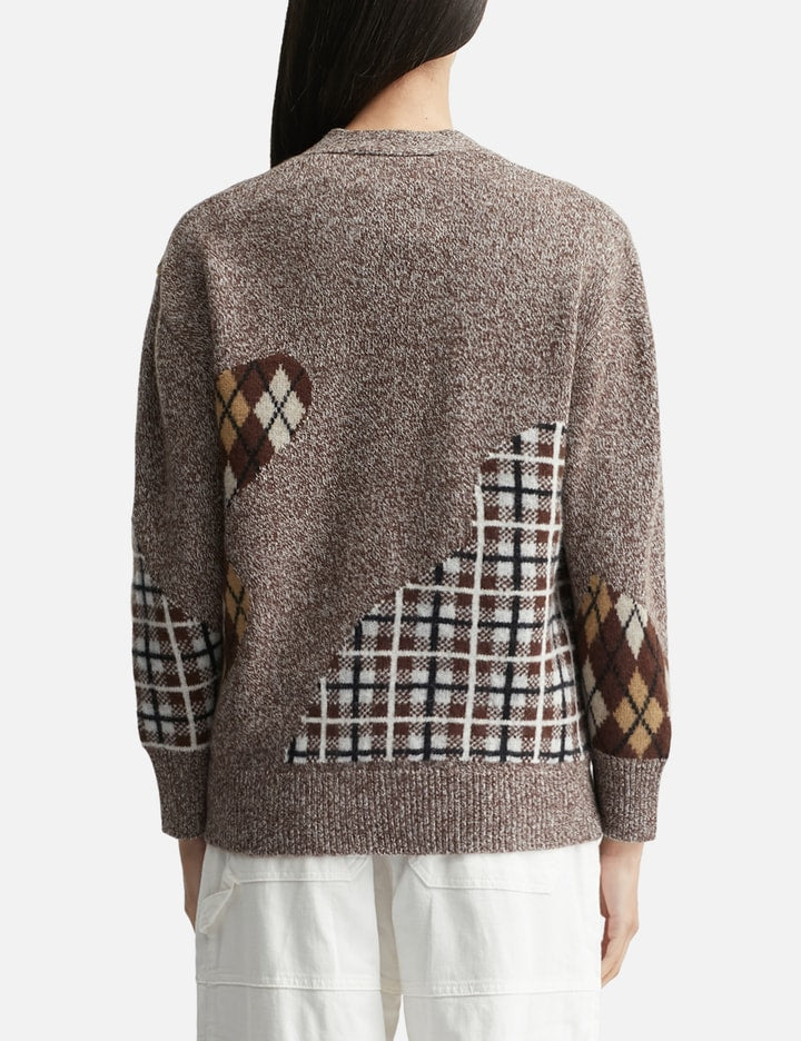 Argyle & Check Mix Cardigan