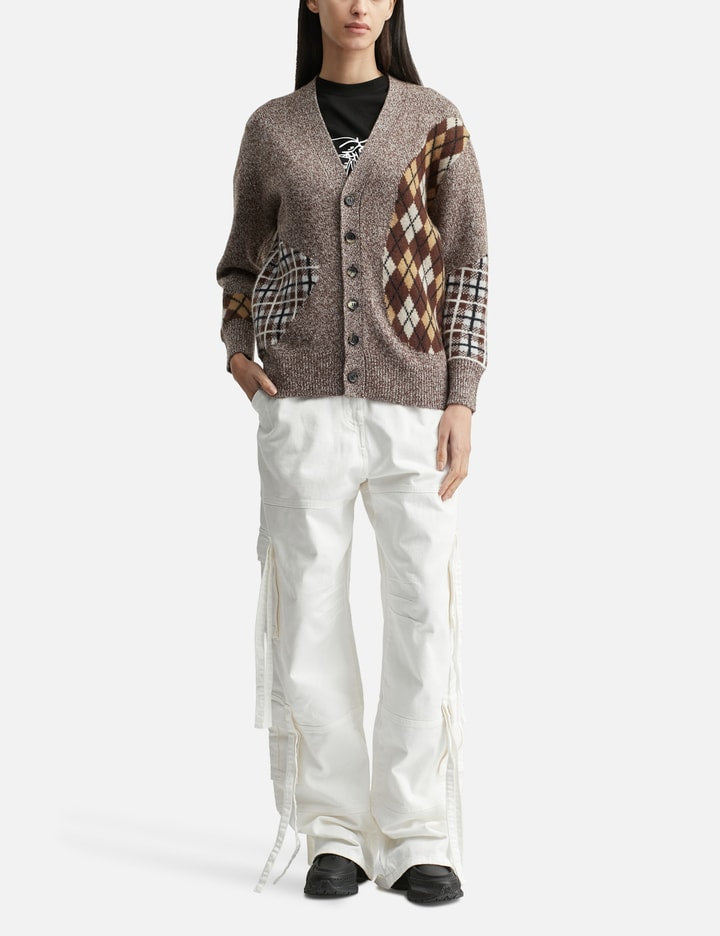 Argyle & Check Mix Cardigan