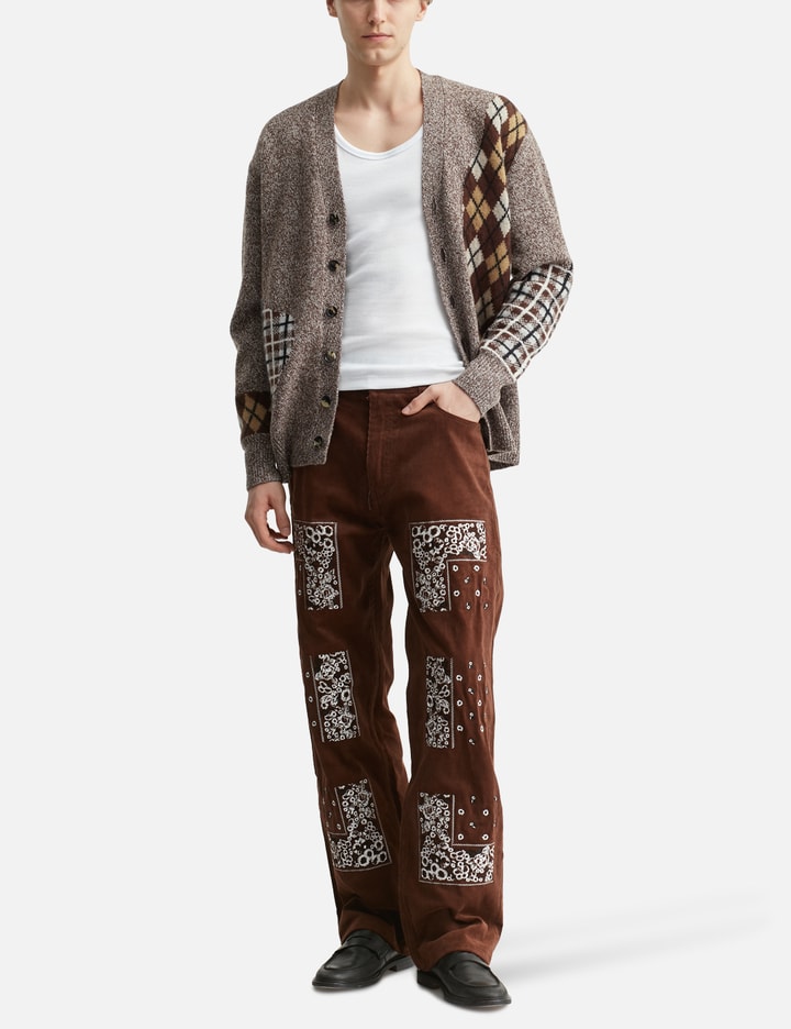 Argyle & Check Mix Cardigan