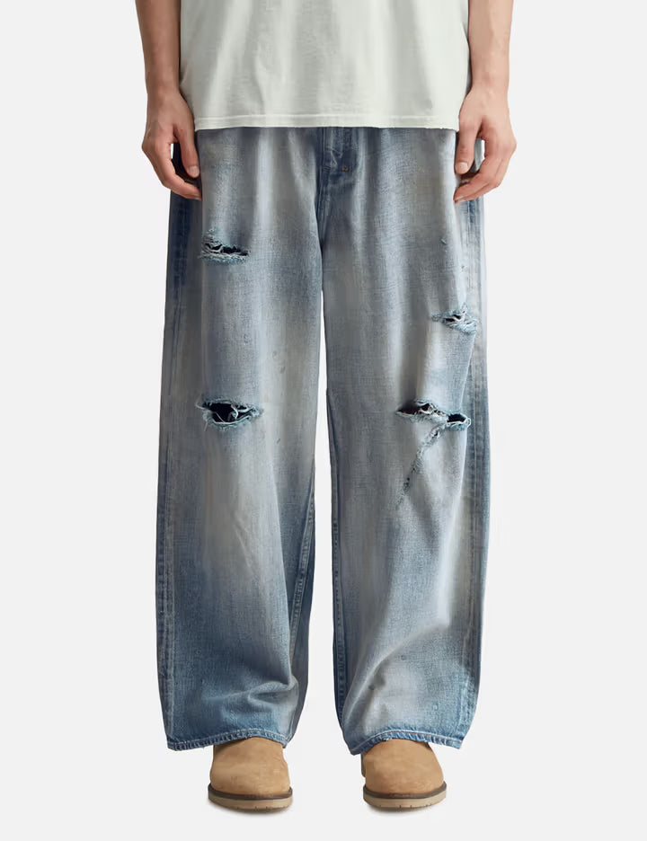 Damage Wide 5p Denim Pants