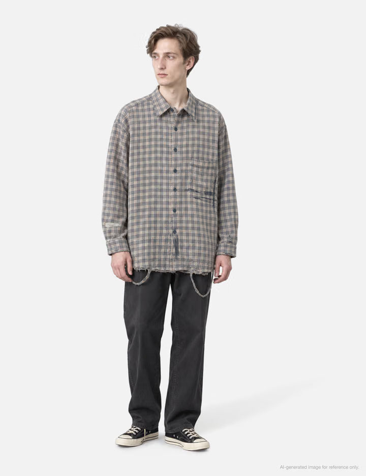 Check Remade Wide Shirts