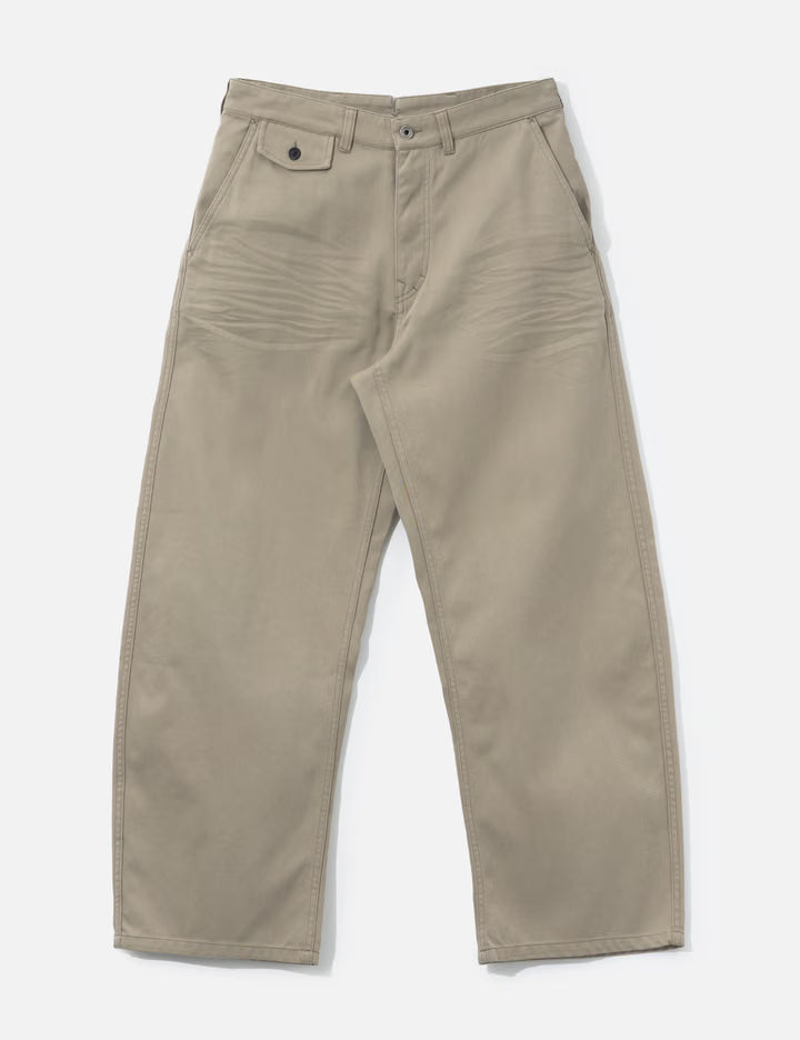 Cinched Back Embossed Washed Curved Pants