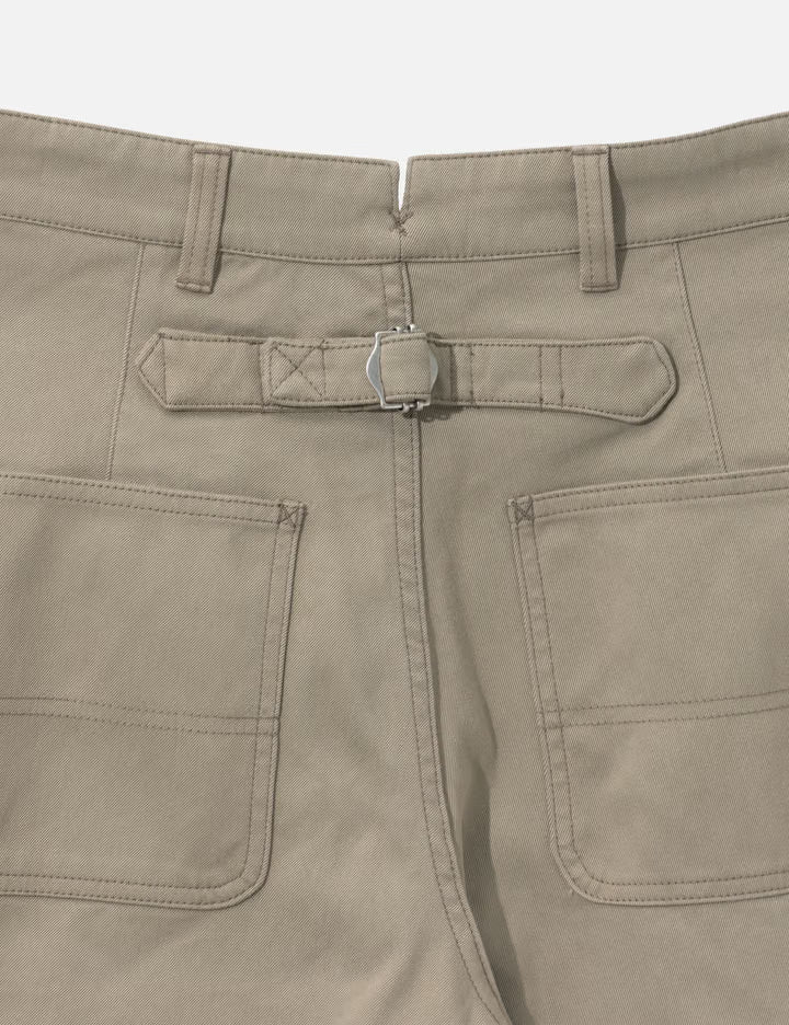 Cinched Back Embossed Washed Curved Pants