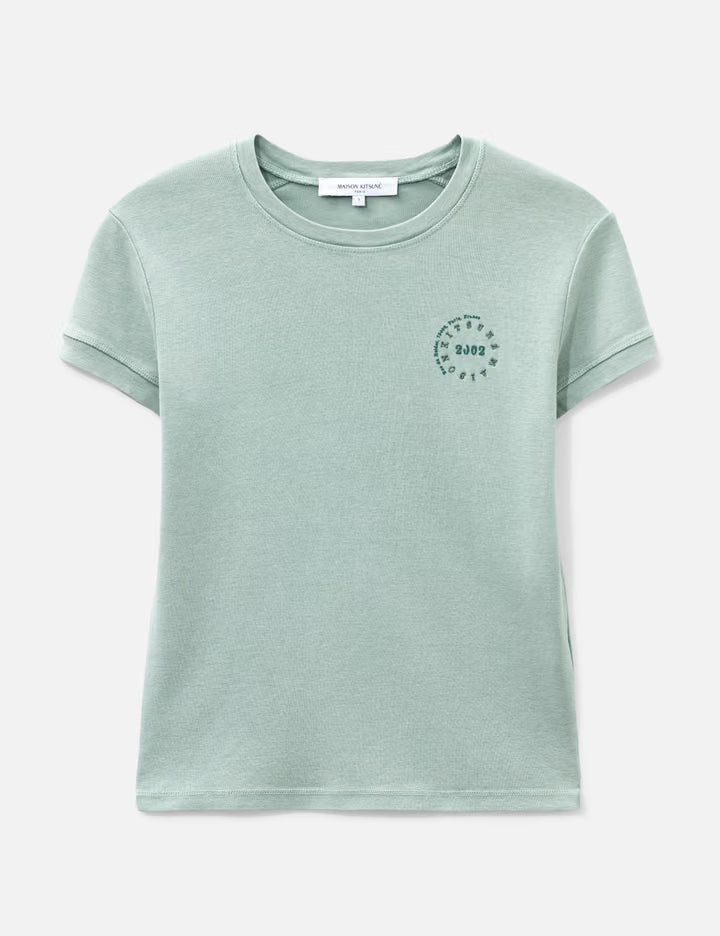 Circle Stamp Faded Fitted Tee-Shirt