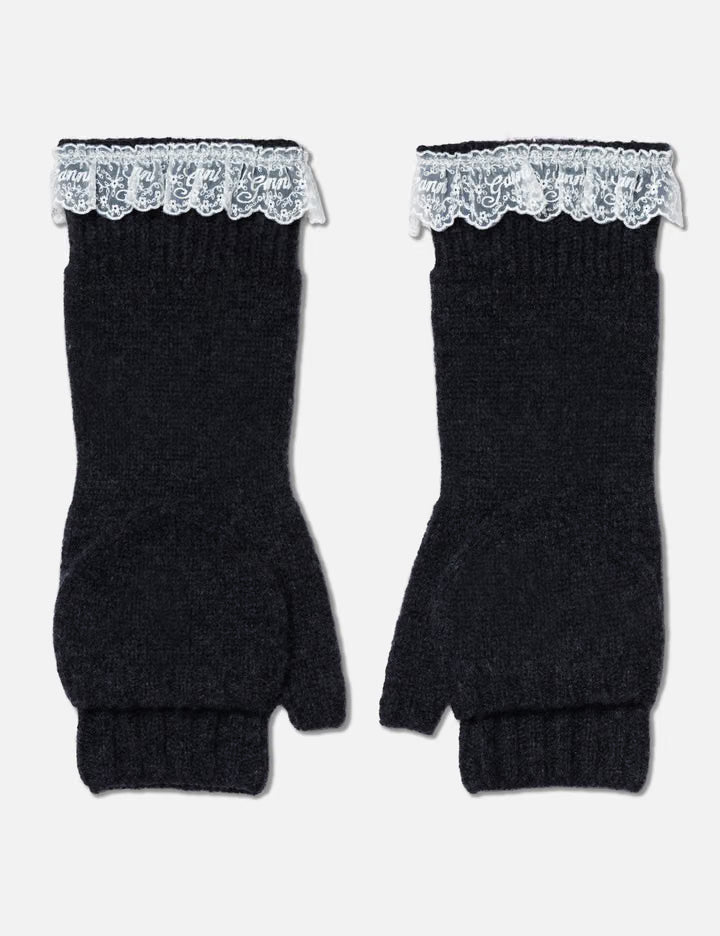 Compact Wool Lace Mittens