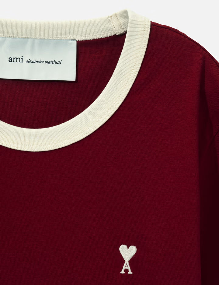 Contrasted Cotton T-Shirt With Ami De Coeur