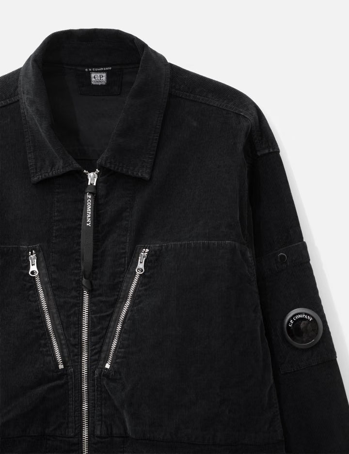 Corduroy Lens Zipped Overshirt