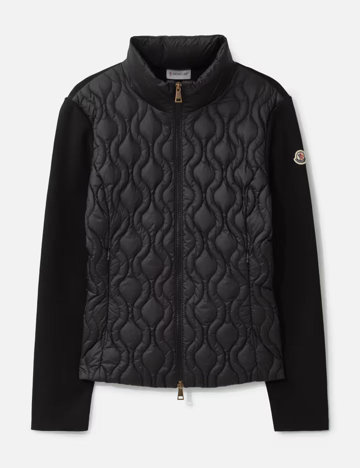 Cotton Padded Zip-Up Cardigan