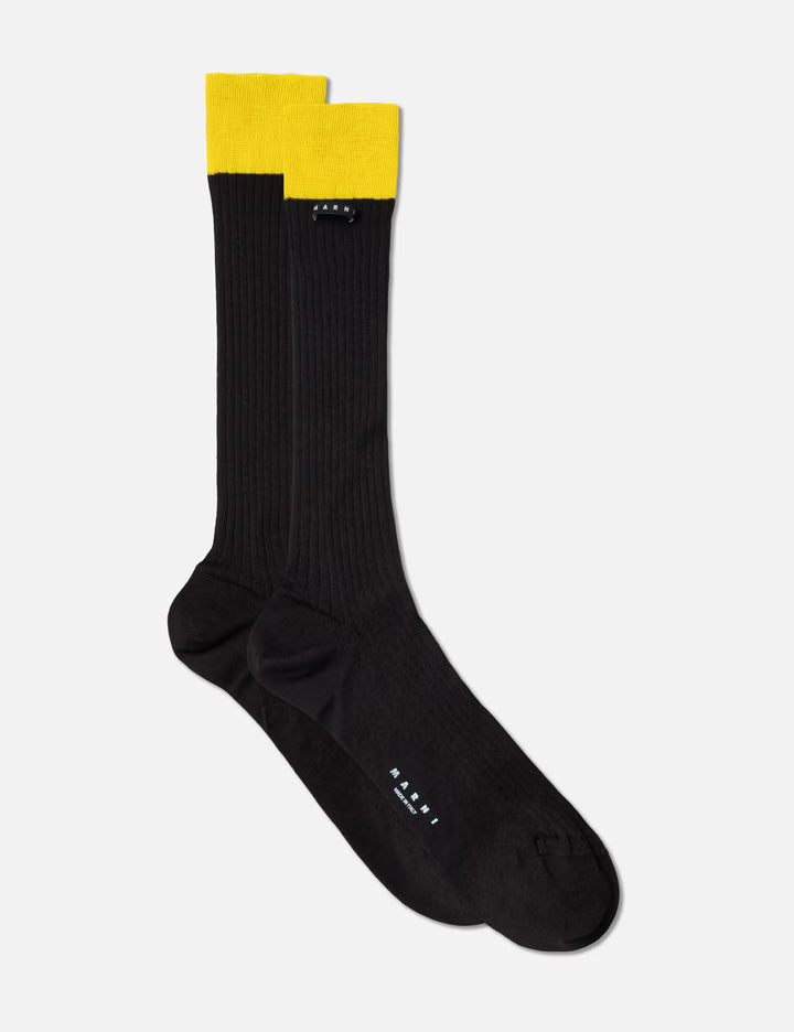 Cotton Socks With Contrast Cuffs