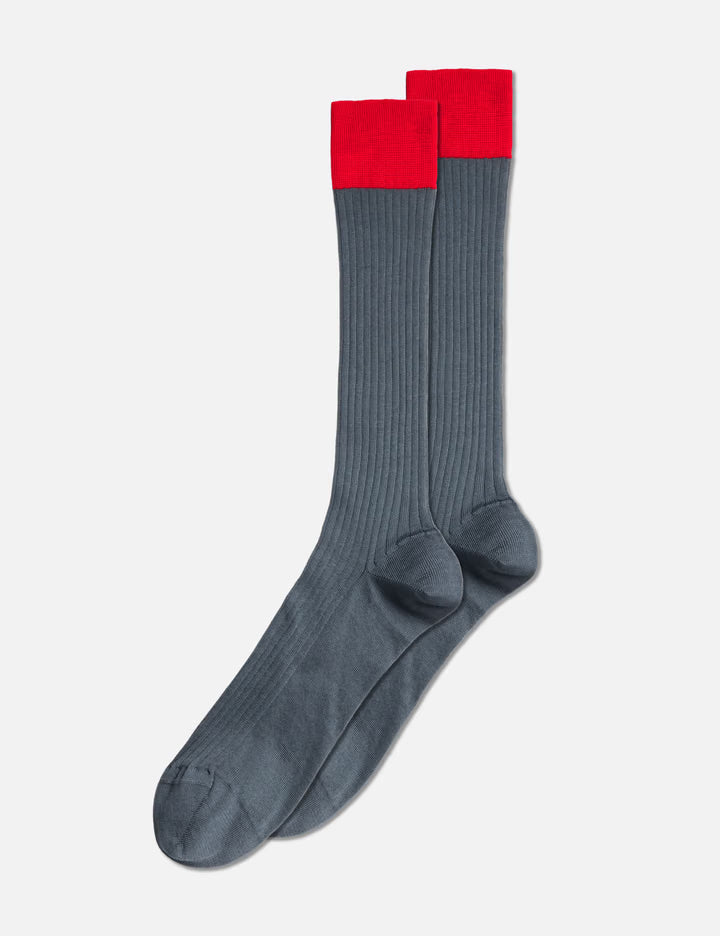 Cotton Socks With Contrast Cuffs