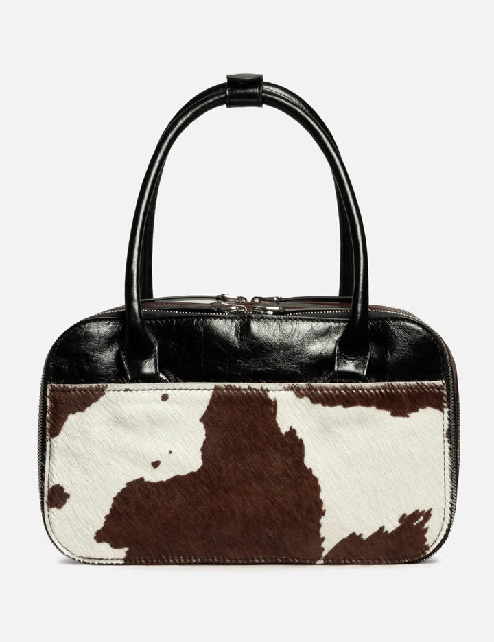 Cow Print Leather Small Boxyne Bag