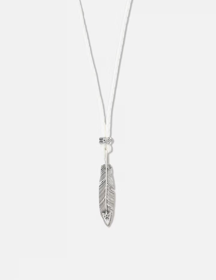 CS Navajo Hollow Star Right Arrow Feather Pendant With 2 Beads