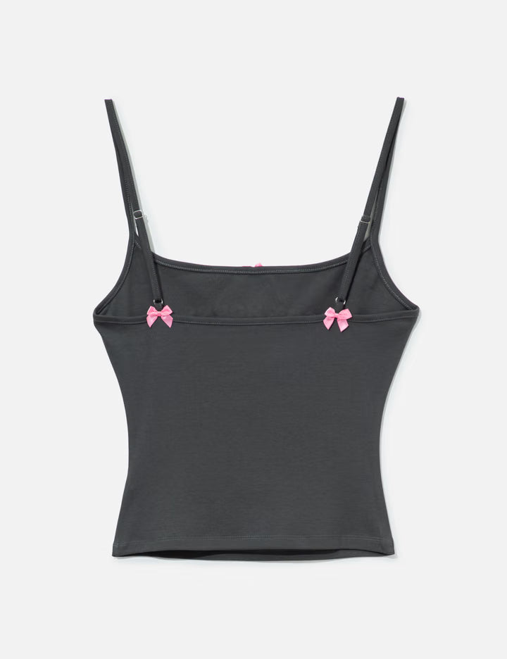 Dark Grey Print Strap Tank Top