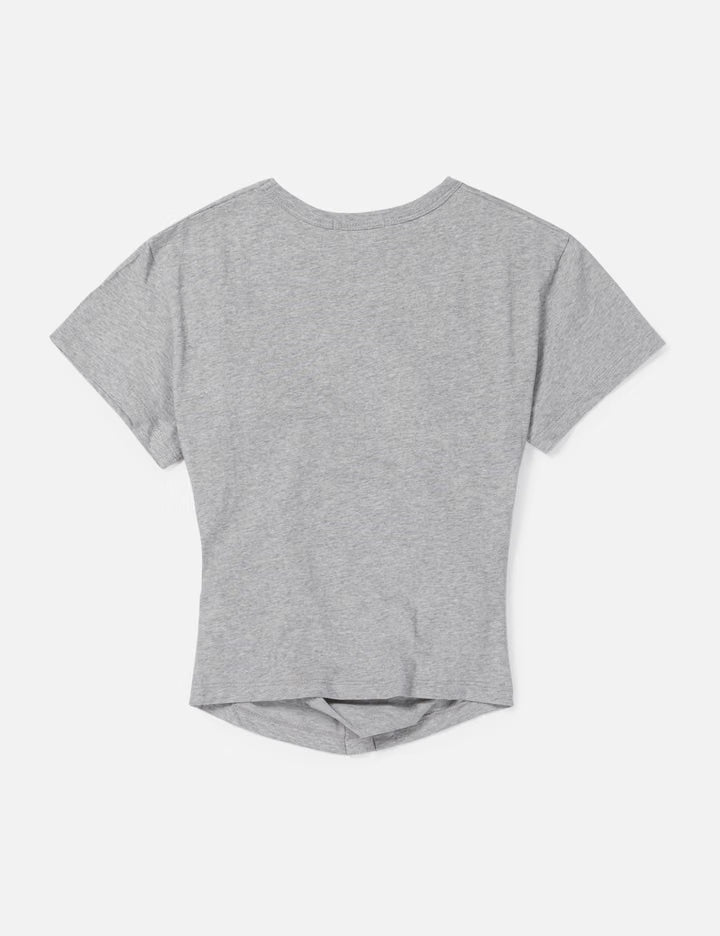 Dart-Detail Graphic Tee (Melange Grey)