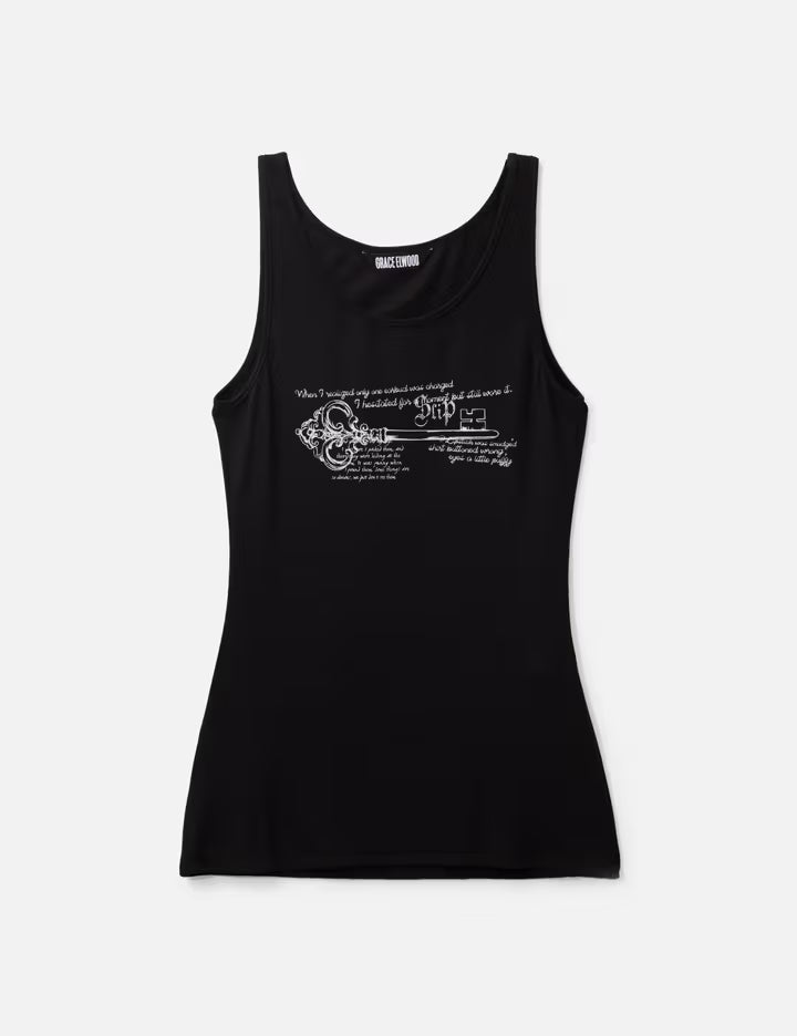 Key Printed Long Sleeveless