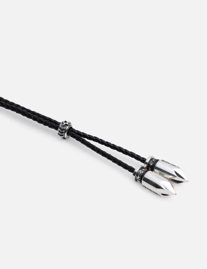 Double Bullet Leather Cord With Arrow Star Hollow Rondelle Bead