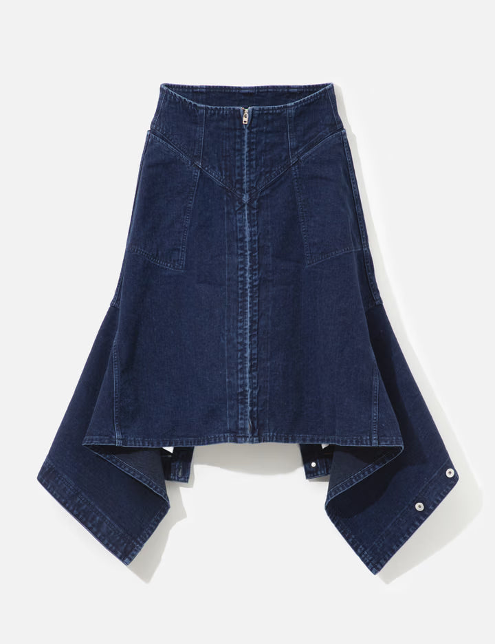 Double-End Left Hand Twill Denim Skirt
