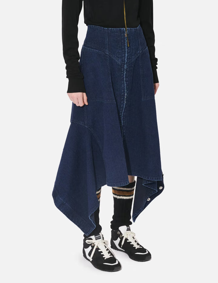 Double-End Left Hand Twill Denim Skirt