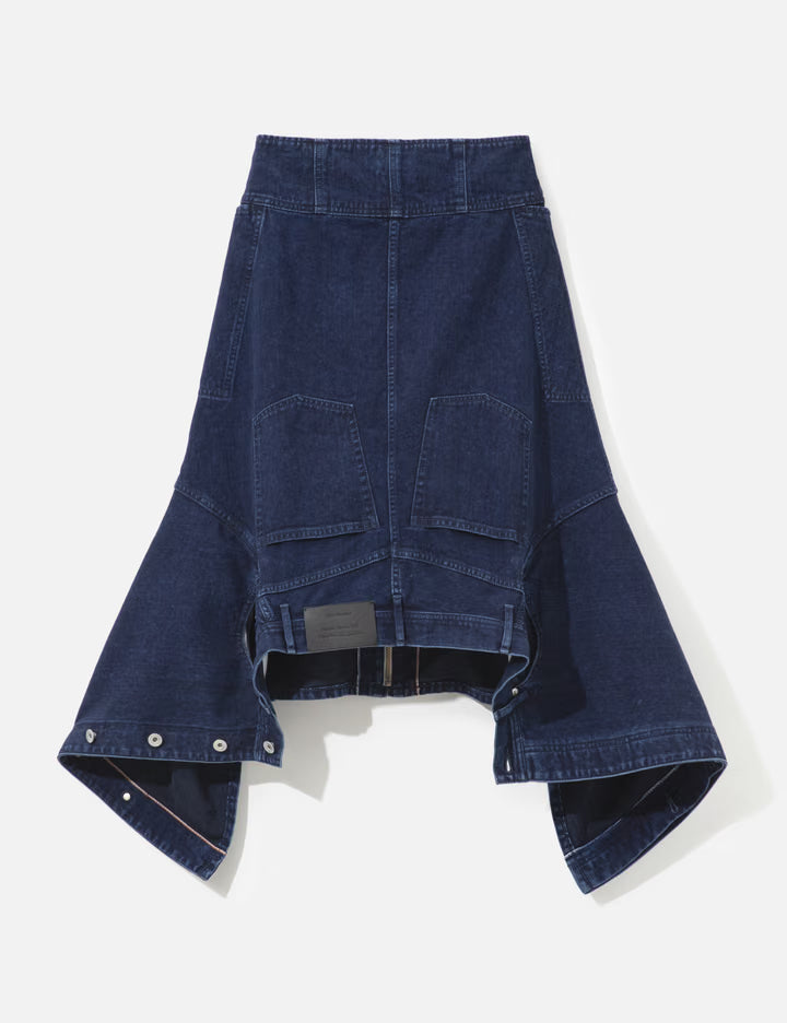 Double-End Left Hand Twill Denim Skirt