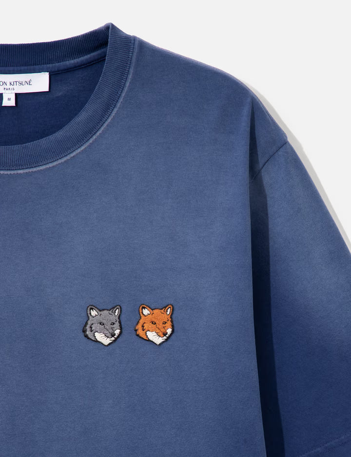 Double Fox Head Faded Regular Tee-Shirt