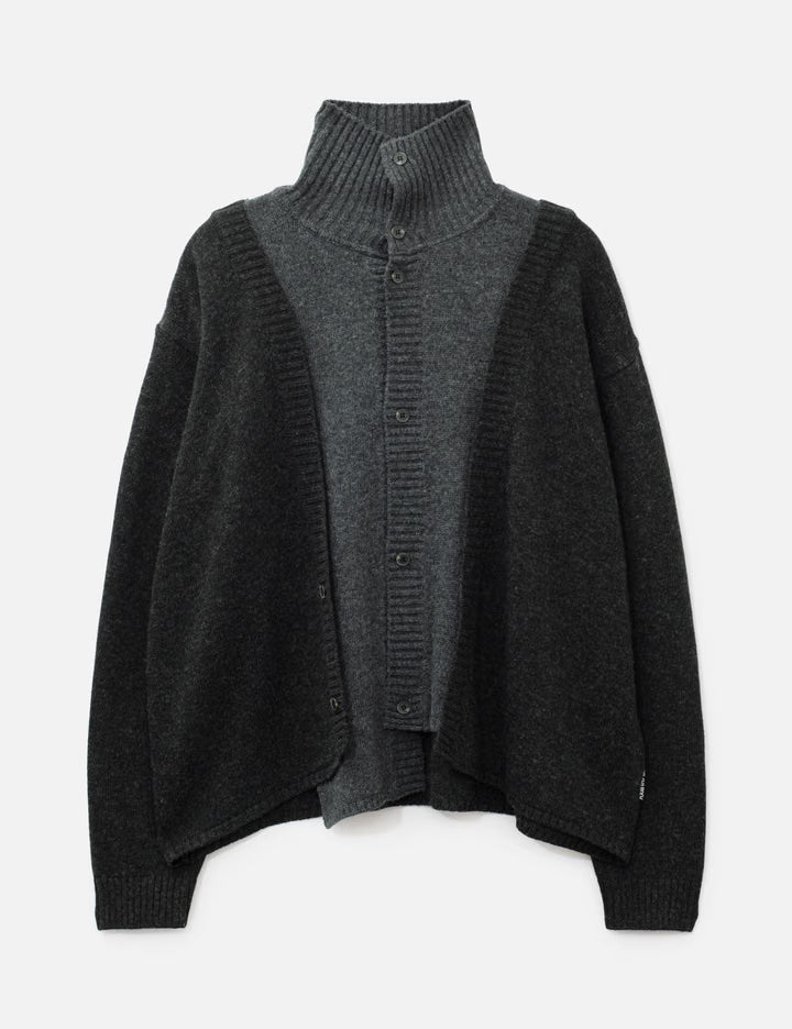 Double Layered Turtleneck Cardigan