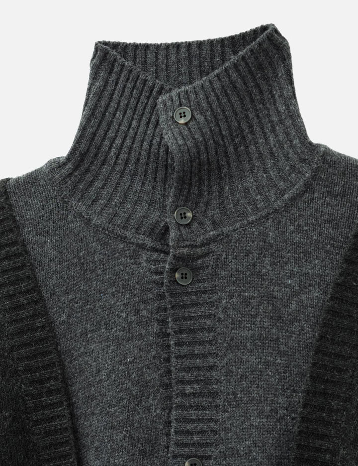 Double Layered Turtleneck Cardigan