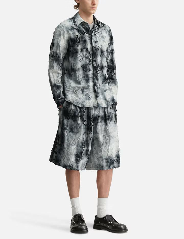 Tie-Dye Check Regular Shirt