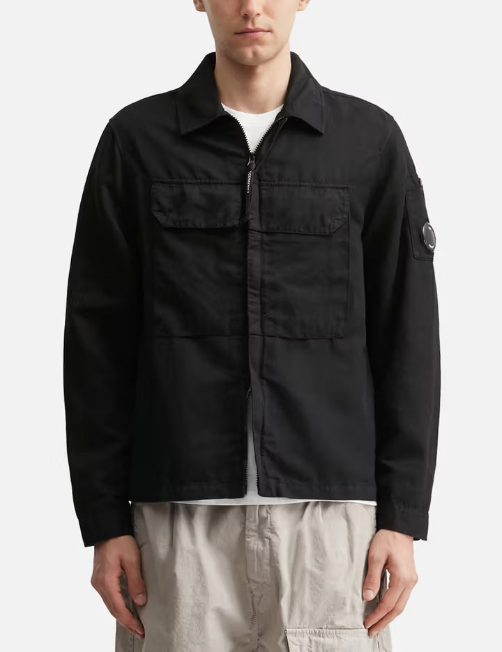 Cotton/Linen Zipped Lens Overshirt