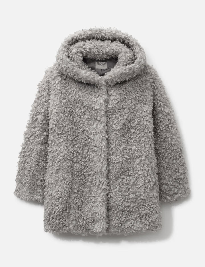 Eco Shearling Hooded Coat