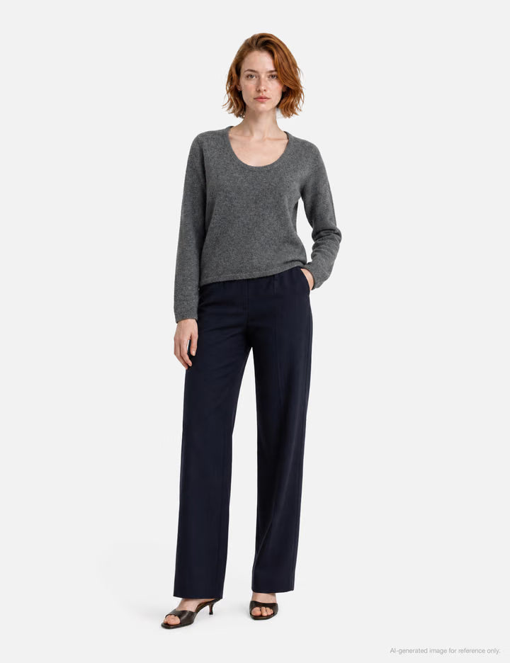 Ellen U-Neck Knit In Gray