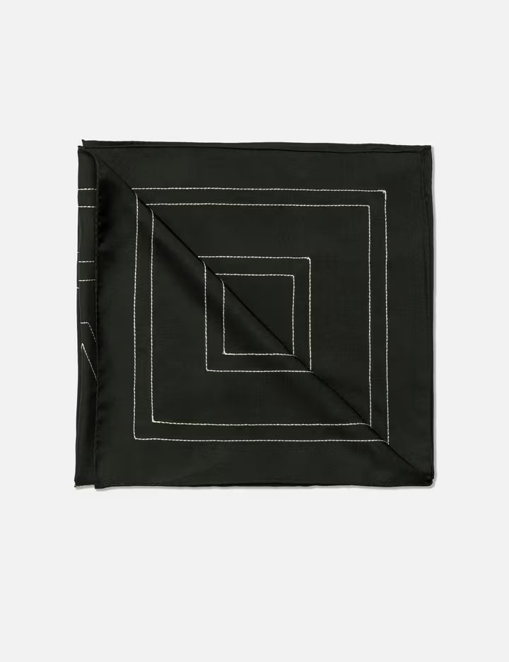 Embroidered Monogram Silk Scarf