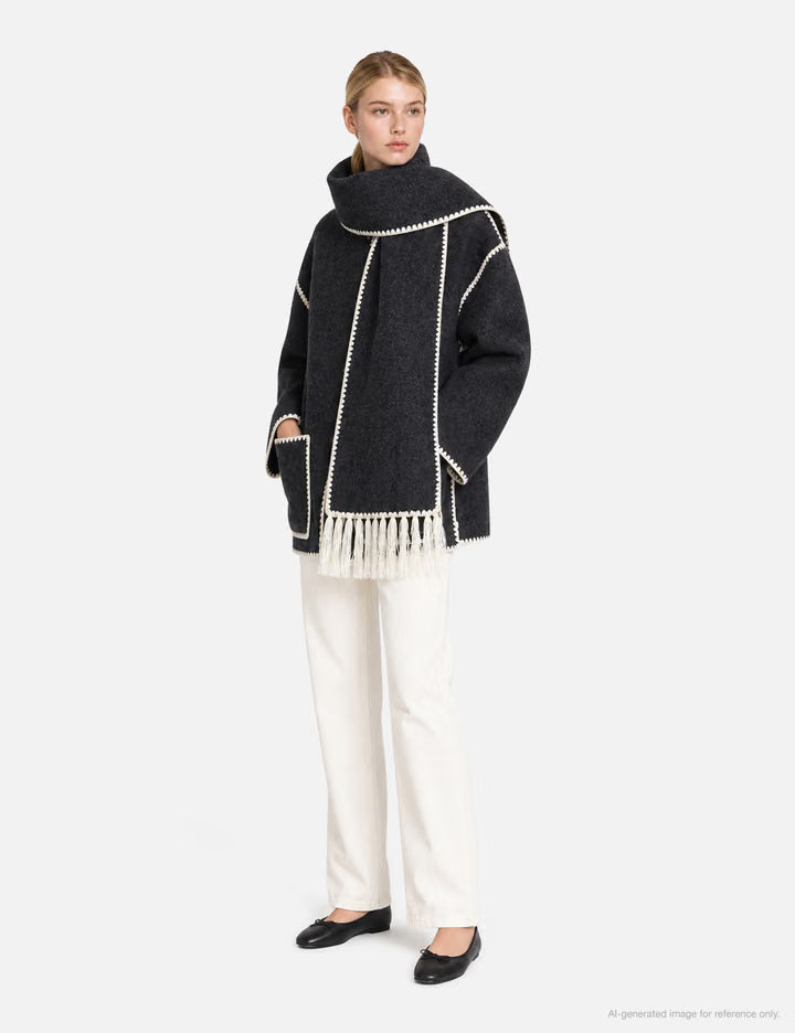 Embroidered Scarf Jacket