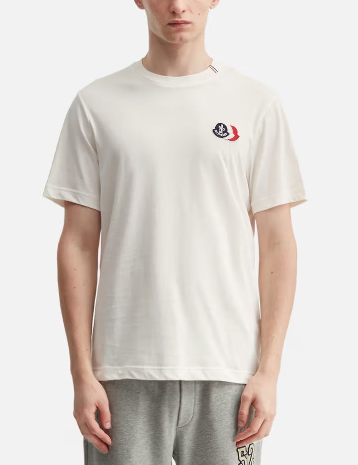 Embroidered Tricolor Logo Cotton T-Shirt