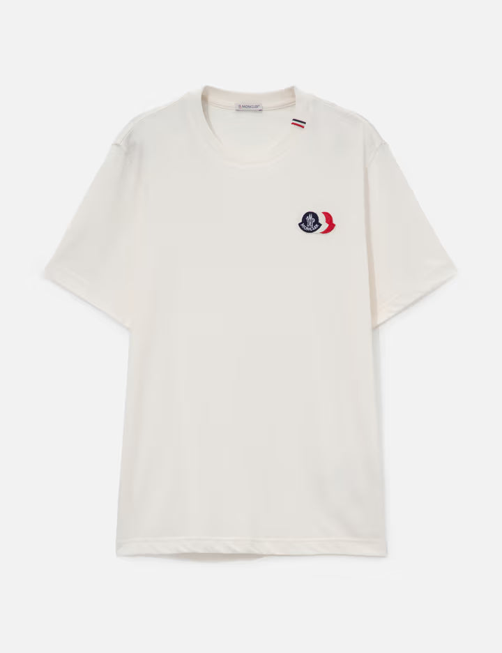 Embroidered Tricolor Logo Cotton T-Shirt