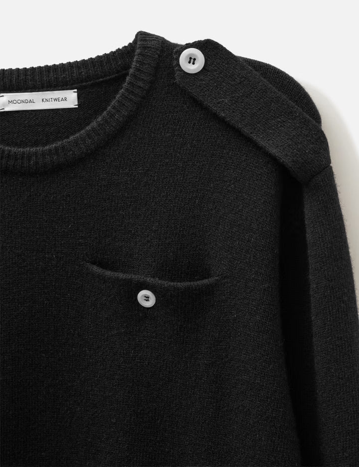 Epaulet Knit In Black